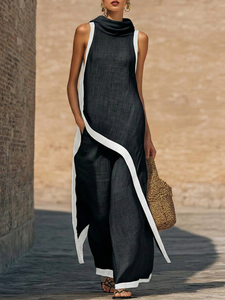 Yenira | Contrast-Trim Two-Piece Set