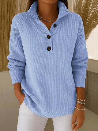 Yolanda | Polo-Neck Button Sweater