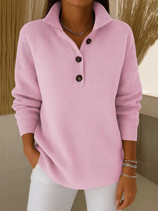 Yolanda | Polo-Neck Button Sweater
