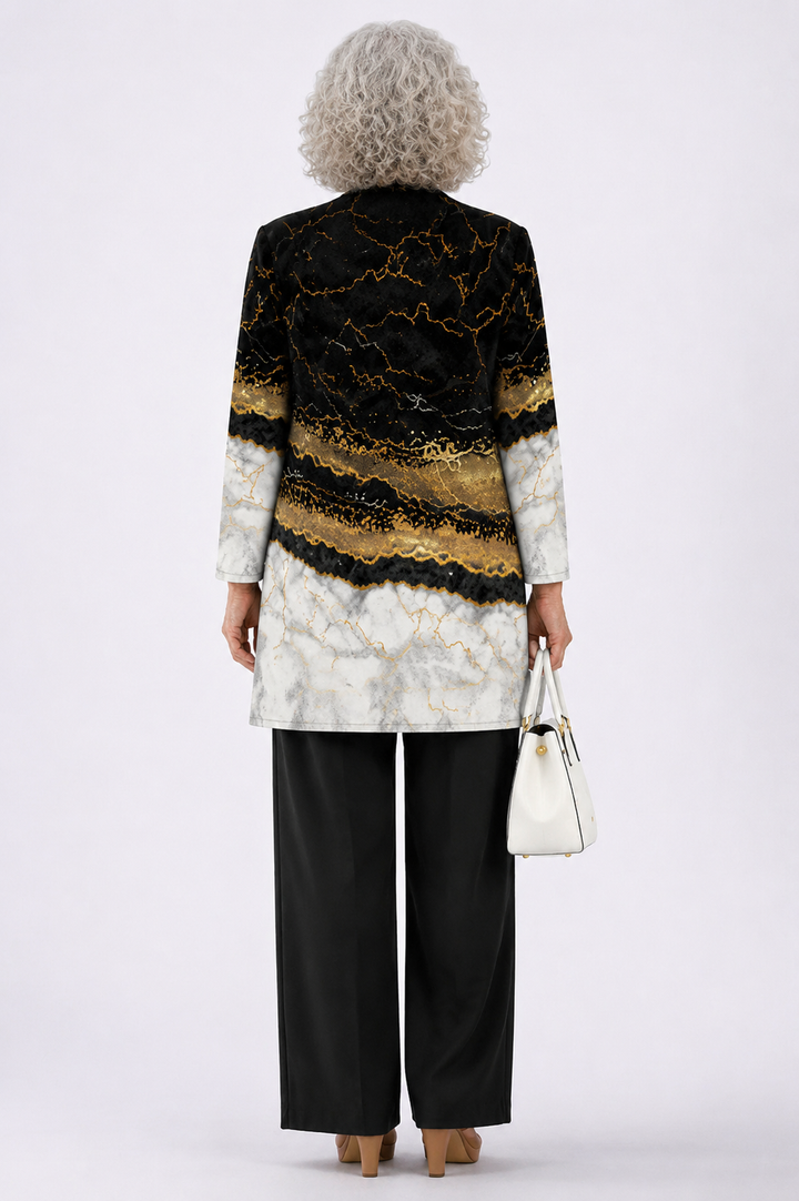 Yvonne | Black & Gold Marble Three-Piece Set