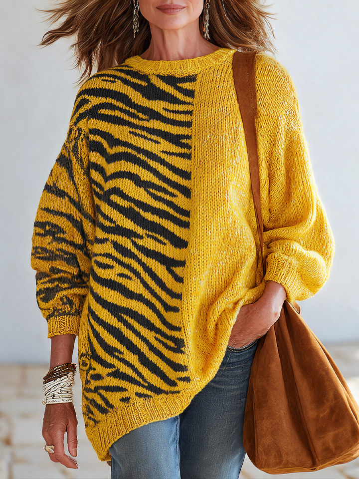 Zelda | Zebra Jacquard Sweater