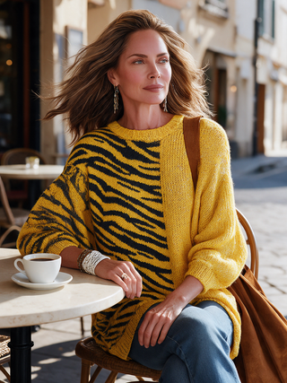 Zelda | Zebra Jacquard Sweater