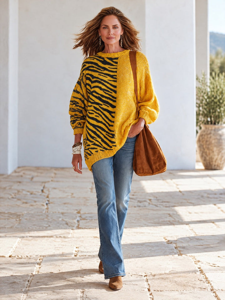 Zelda | Zebra Jacquard Sweater