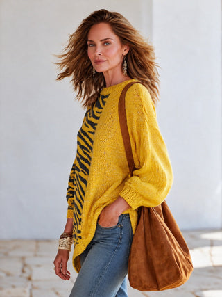 Zelda | Zebra Jacquard Sweater