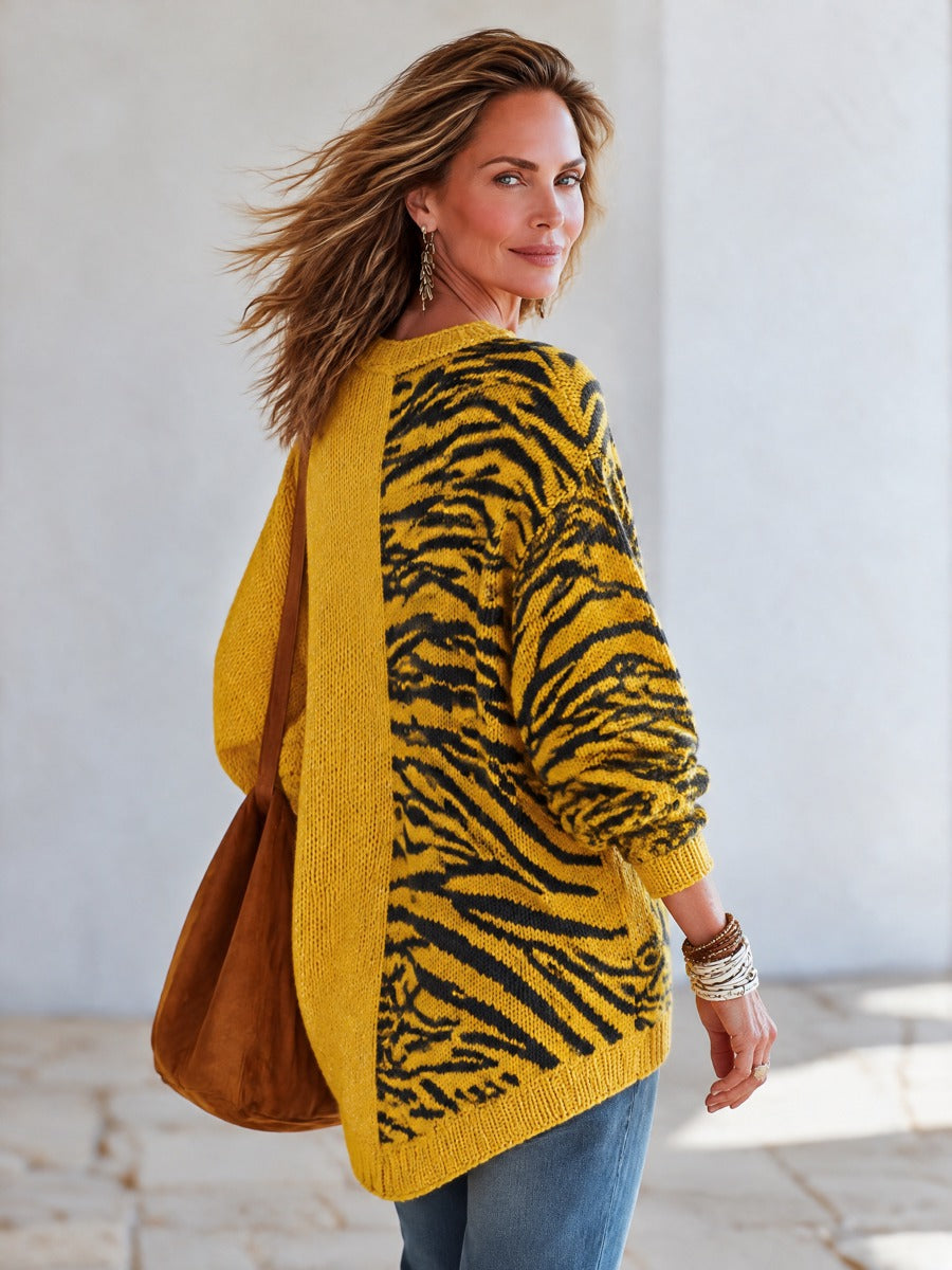 Zelda | Zebra Jacquard Sweater